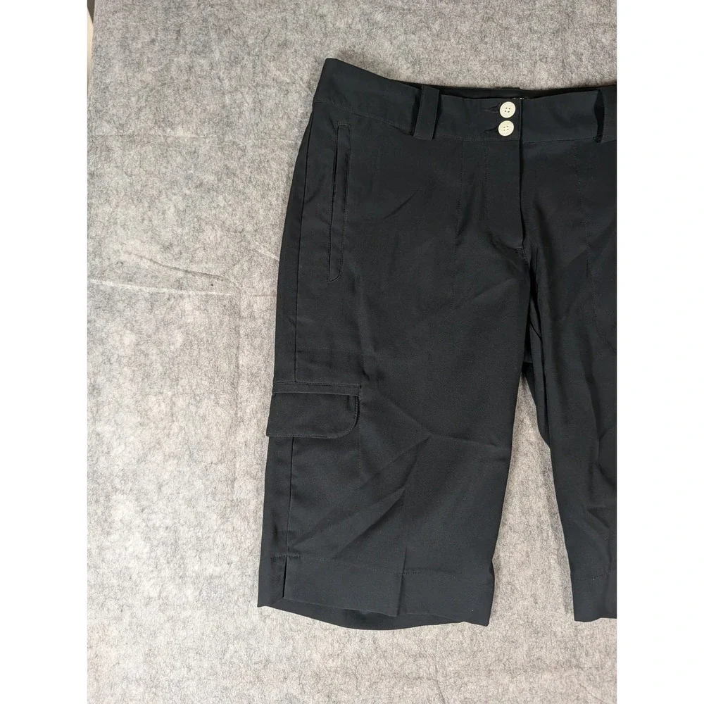 Nike Golf Tour Performance Dri-FIT Cargo Shorts Black Women 6 Double Button